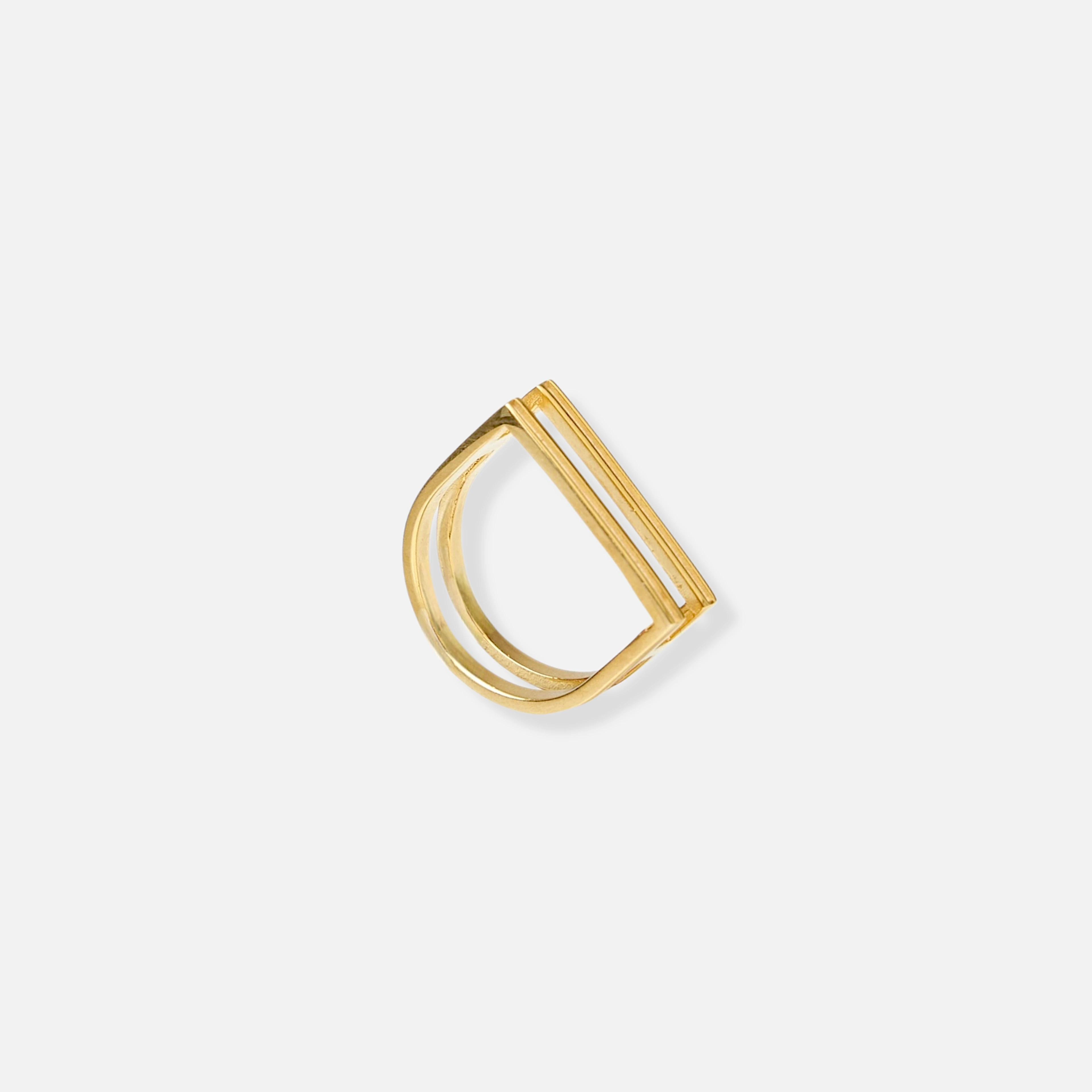 2-RIB ring - gold vermeil